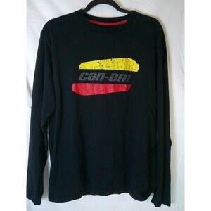 RARE Vintage Can Am Long Sleeve T Shirt Black Graphic Print Mens Size Large